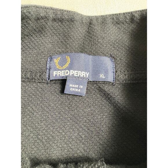 Fred Perry Funnel Neck Pique Polo Shirt Black Half Zip Neck Size XL Short Sleeve - Picture 6 of 9